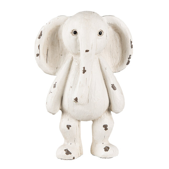 Clayre & Eef | Decoratie Beeld Olifant Beige, Bruin 6x4x10 cm | 6PR3640