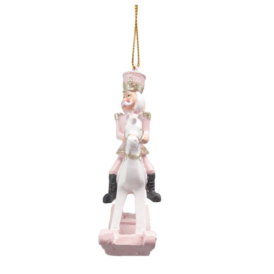 Clayre & Eef | Decoratie Hanger Hobbelpaard Roze 6x3x9 cm | 6PR3671