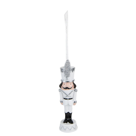 Clayre & Eef | Kerstdecoratie Beeld Notenkraker Wit 3x3x13 cm | 6PR3685