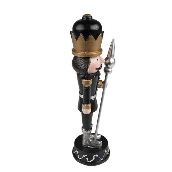 Clayre & Eef | Kerstdecoratie Notenkraker Zwart 5x5x17 cm | 6PR3688