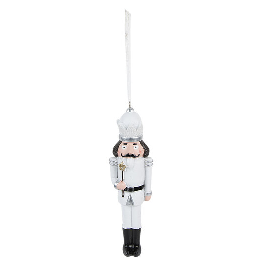 Clayre & Eef | Decoratie Hanger Notenkraker Wit 4x2x15 cm | 6PR3692