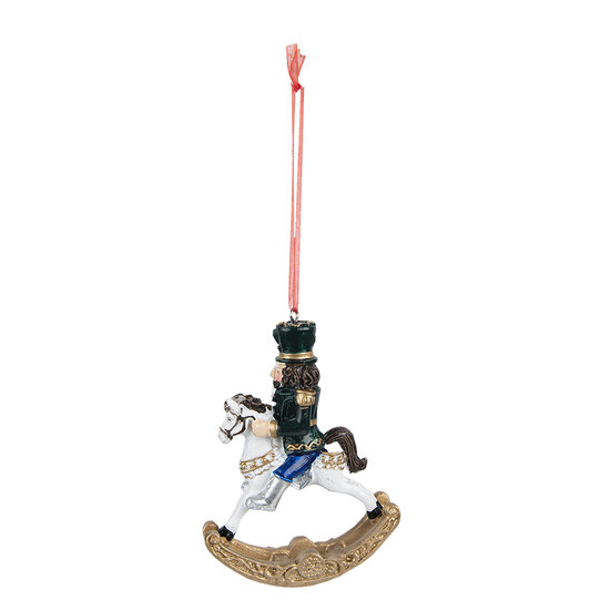 Clayre & Eef | Decoratie Hanger Notenkraker Groen 7x2x10 cm | 6PR3717