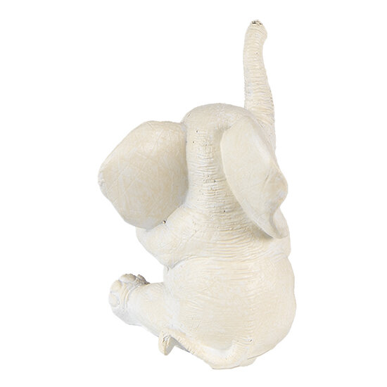 Clayre & Eef | Decoratie Beeld Olifant Wit Roze 8x6x10 cm | 6PR3820