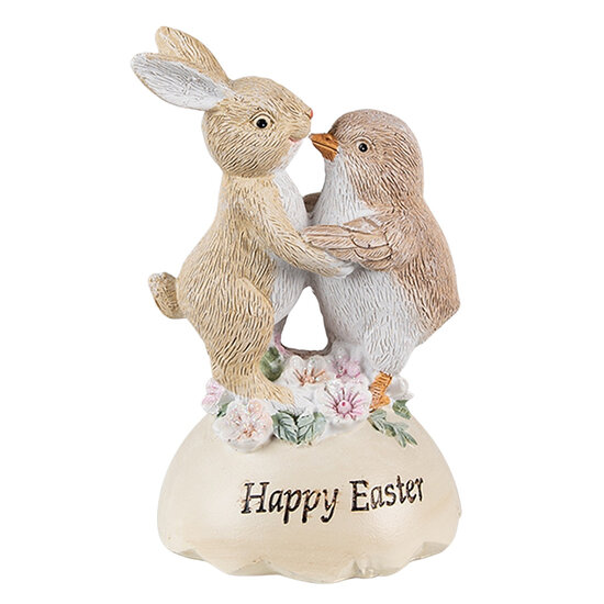 Clayre & Eef | Decoratie beeld Konijn en Kuiken Beige Bruin 8x8x13 cm | 6PR3826
