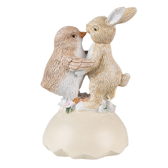 Clayre & Eef | Decoratie beeld Konijn en Kuiken Beige Bruin 8x8x13 cm | 6PR3826