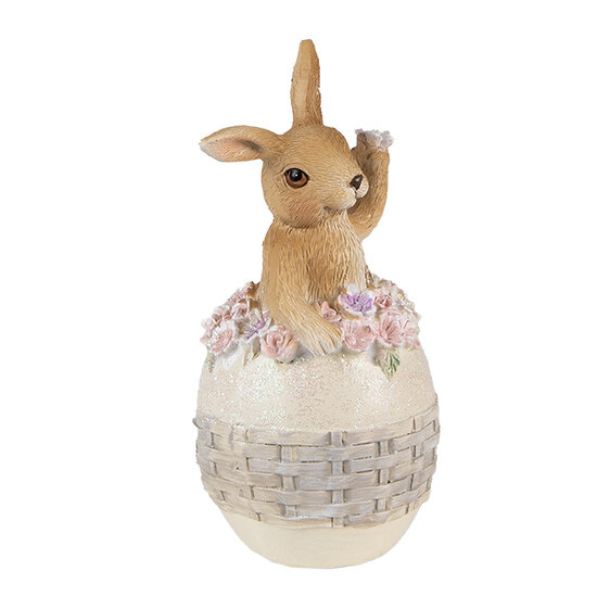 Clayre & Eef | Decoratie beeld Konijn Beige Bruin 6x6x13 cm | 6PR3832