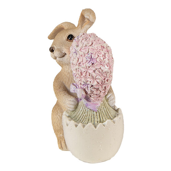 Clayre & Eef | Decoratie beeld Konijn Bruin Roze 11x6x12 cm | 6PR3833