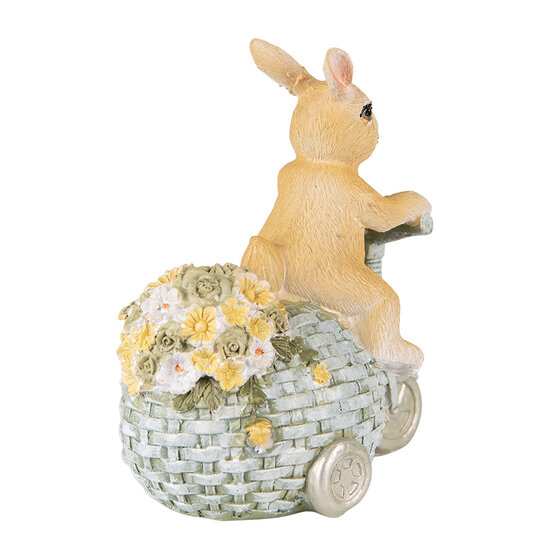 Clayre & Eef | Decoratie beeld Konijn Bruin Blauw 11x8x13 cm | 6PR3836