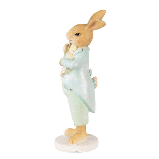 Clayre & Eef | Decoratie beeld Konijn Groen Bruin 7x5x15 cm | 6PR3851