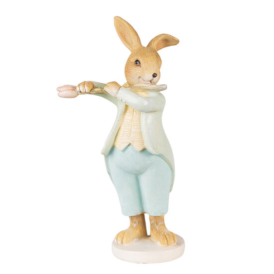 Clayre & Eef | Decoratie beeld Konijn Groen Bruin 8x5x16 cm | 6PR3852