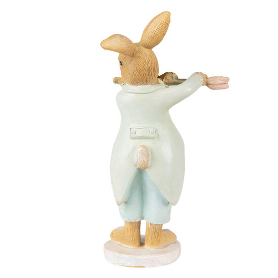 Clayre & Eef | Decoratie beeld Konijn Groen Bruin 8x5x16 cm | 6PR3852