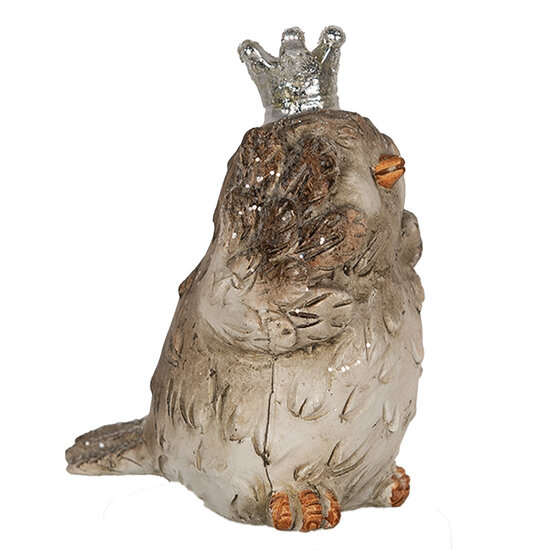 Clayre &amp; Eef   | Decoratie beeld Vogel Beige 7x5x8 cm | 6PR3993