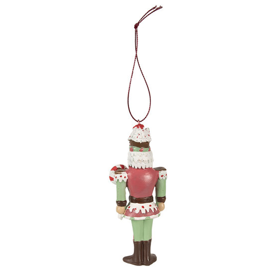 Clayre & Eef | Decoratie Hanger Notenkraker Rood Wit 5x3x12 cm | 6PR3996