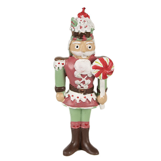 Clayre & Eef | Decoratie Hanger Notenkraker Rood Wit 5x3x12 cm | 6PR3996