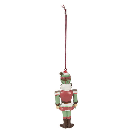 Clayre & Eef | Decoratie Hanger Notenkraker Rood Wit 5x3x12 cm | 6PR3997