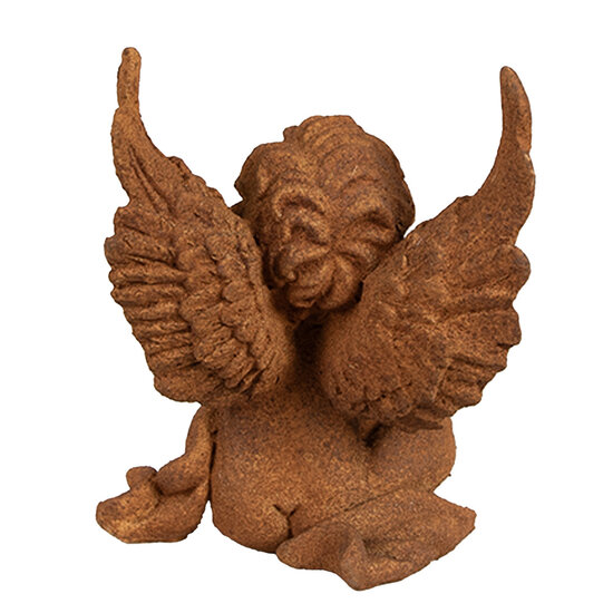 Clayre & Eef | Decoratie engel Bruin 9x8x12 cm | 6PR4070