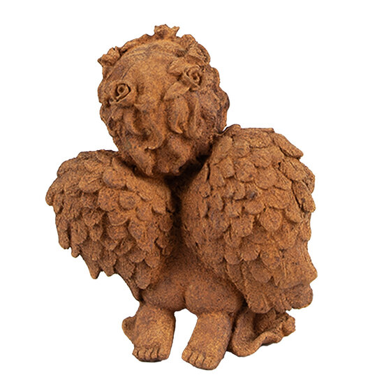 Clayre & Eef | Decoratie engel Bruin 9x7x11 cm | 6PR4076