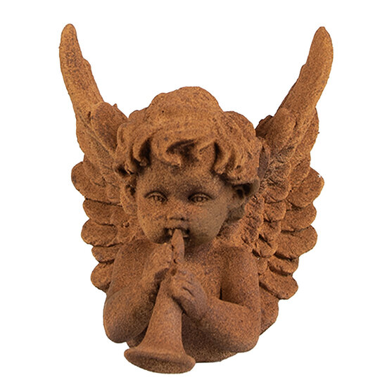 Clayre & Eef | Decoratie engel Bruin 11x11x12 cm | 6PR4077