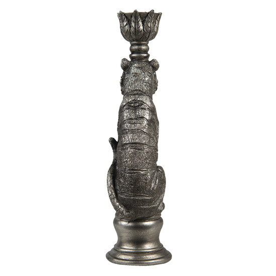Clayre & Eef | Kandelaar Tijger Zilverkleurig 8x7x25 cm | 6PR4767