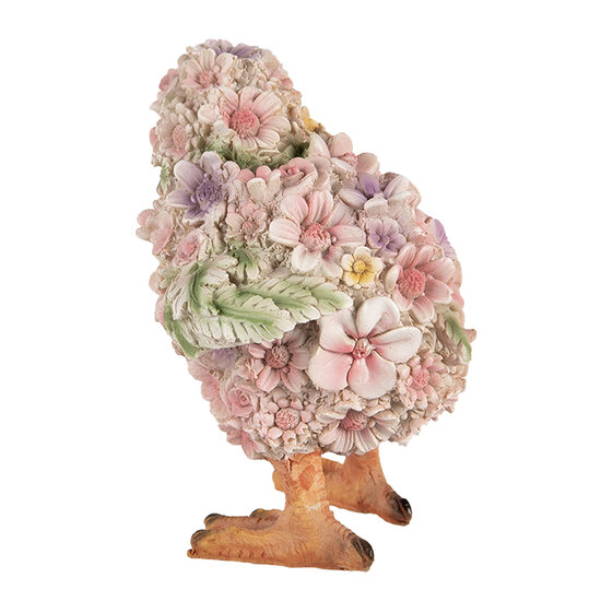 Clayre & Eef | Decoratie beeld Kuiken Roze Geel 11x11x14 cm | 6PR4897
