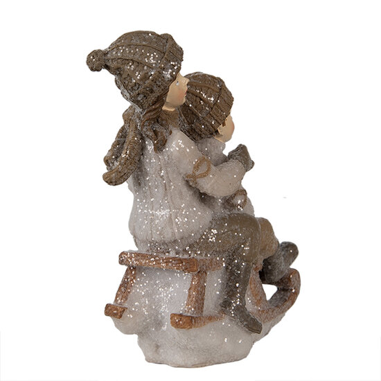 Clayre & Eef | Kerstdecoratie Beeld Kinderen Beige 9x6x11 cm | 6PR4909