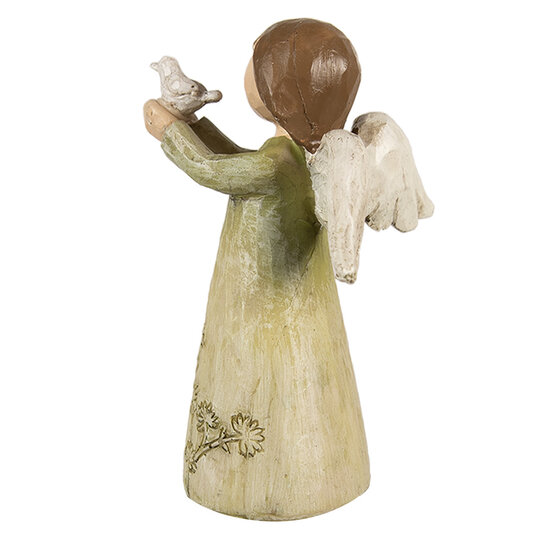 Clayre & Eef | Kerstdecoratie Beeld Engel Groen 7x6x12 cm | 6PR4981
