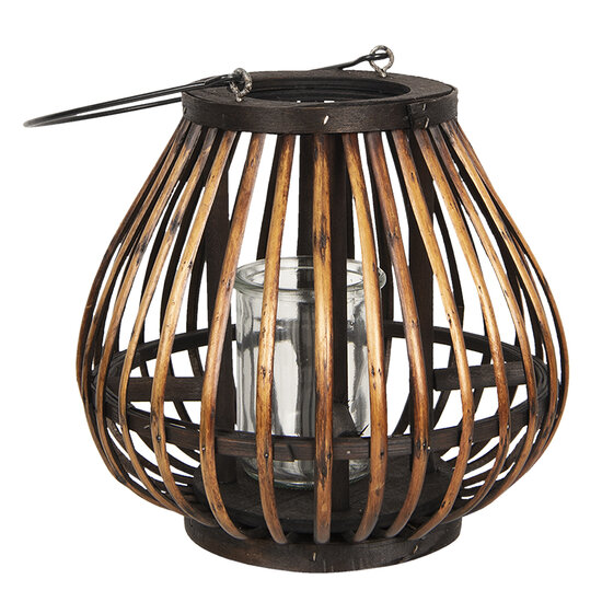 Clayre & Eef | Windlicht Bruin ø 23x22 cm | 6RO0493