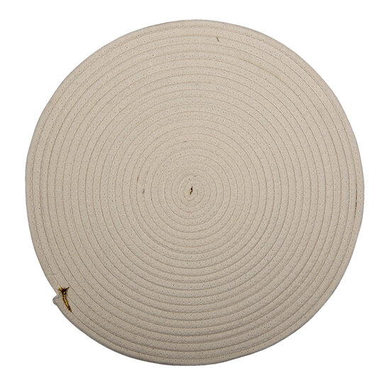 Clayre & Eef | Placemat Riet Wit, Geel ø 51x1 cm | 6RO0530