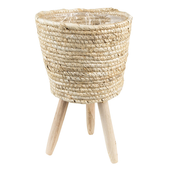 Clayre & Eef | Bloempot Binnen Bruin, Beige ø 22x33 cm | 6RO0573