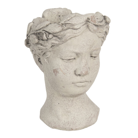 Clayre & Eef | Bloempot Binnen Grijs, Bruin 18x17x25 cm | 6TE0307