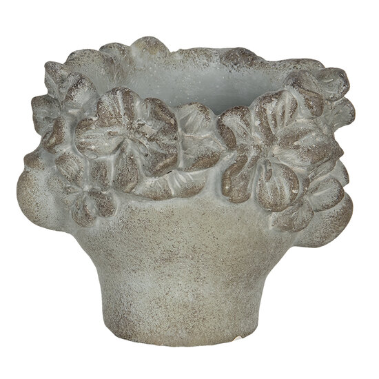 Clayre & Eef | Bloempot binnen Hoofd Grijs, Bruin 12x10x9 cm | 6TE0313