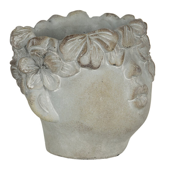 Clayre & Eef | Bloempot Binnen Grijs 16x15x13 cm | 6TE0314