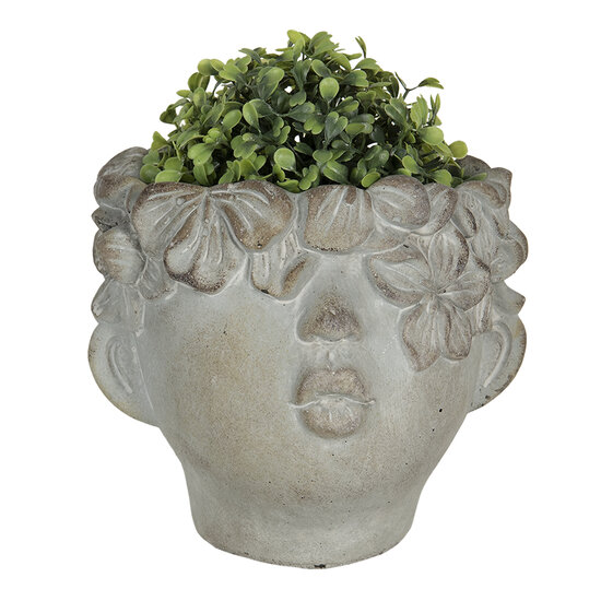 Clayre & Eef | Bloempot Binnen Grijs 16x15x13 cm | 6TE0314