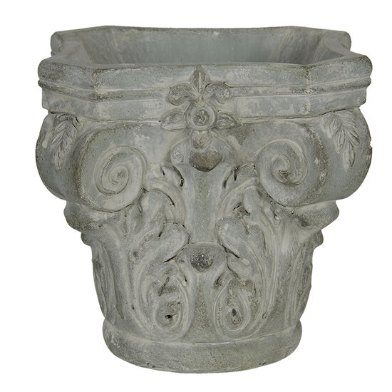 Clayre & Eef | Bloempot Binnen Grijs, Groen 17x17x16 cm | 6TE0333