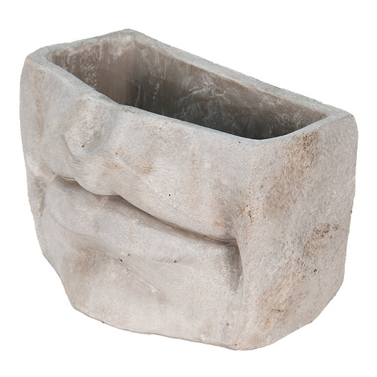 Clayre & Eef | Bloempot Binnen Mond Grijs 21x13x14 cm | 6TE0389S