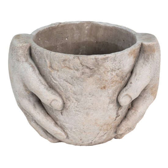 Clayre & Eef | Bloempot Binnen Grijs 21x16x15 cm | 6TE0391S