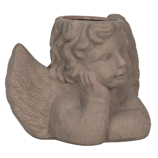 Clayre & Eef | Bloempot Binnen Engel Grijs 23x13x17 cm | 6TE0401S
