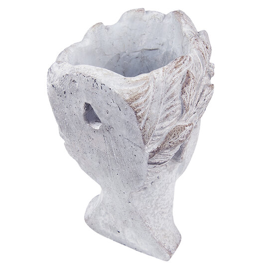 Clayre & Eef | Bloempot Binnen Hoofd Grijs 17x13x21 cm | 6TE0421