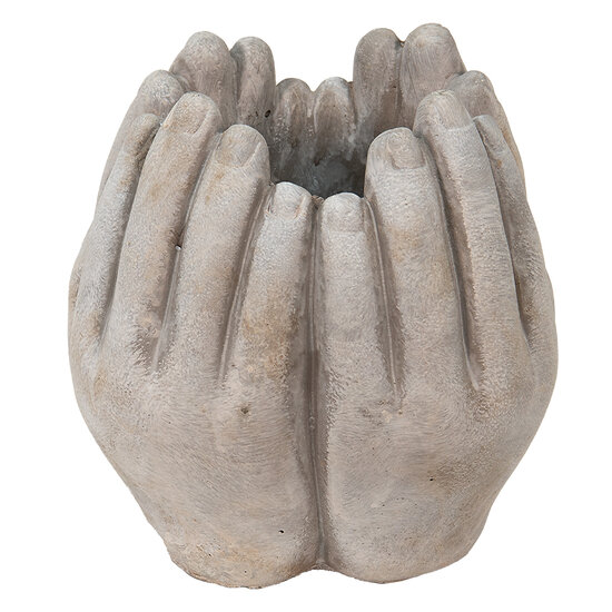 Clayre & Eef | Bloempot Binnen Beige, Grijs 15x15x17 cm | 6TE0423S