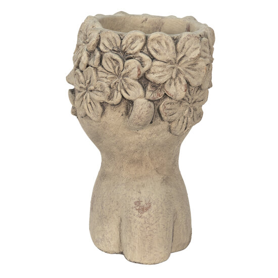 Clayre & Eef | Bloempot Binnen Grijs, Bruin 17x16x25 cm | 6TE0440