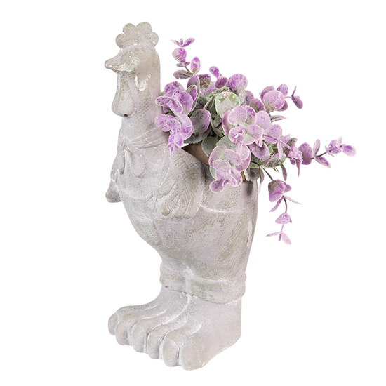 Clayre & Eef | Bloempot Haan Grijs 11x10x26 cm | 6TE0448