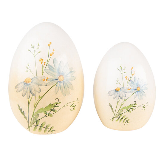 Clayre & Eef | Decoratie ei Geel ø 10x14 cm | 6TE0464