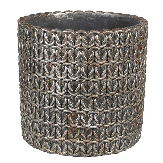 Clayre & Eef | Bloempot Binnen Grijs ø 15x14 cm | 6TE0494M