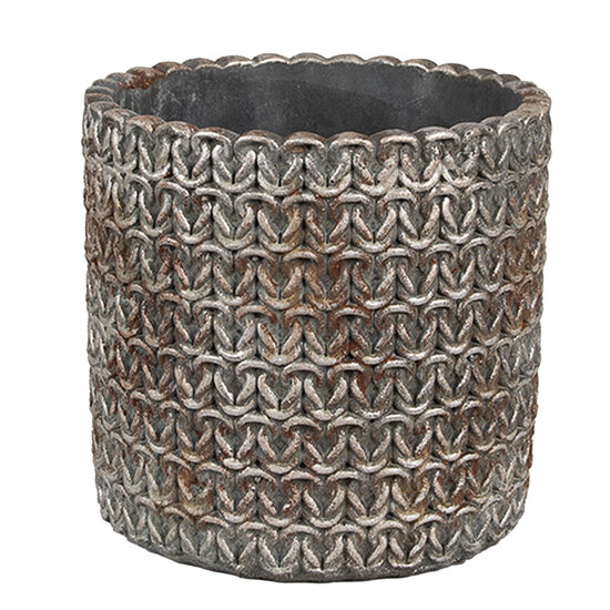 Clayre & Eef | Bloempot Binnen Grijs ø 11x12 cm | 6TE0494S