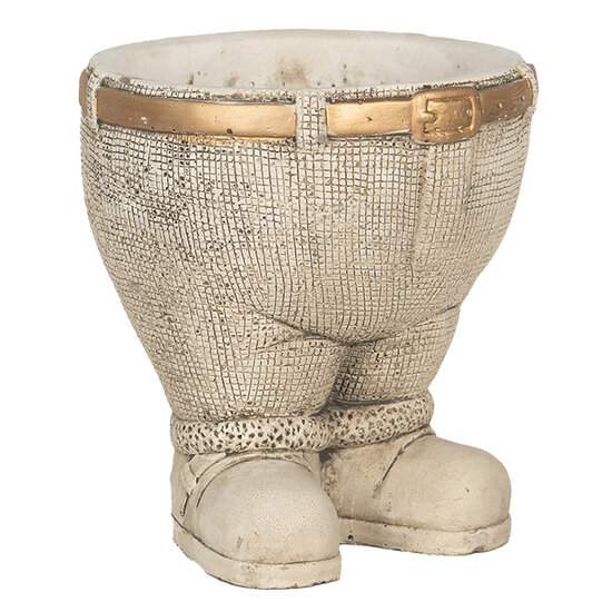 Clayre & Eef | Bloempot Binnen Grijs ø 15x17 cm | 6TE0496