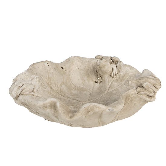 Clayre & Eef | Vogelvoederbak Blad Beige ø 22x6 cm | 6TE0501