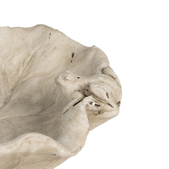 Clayre & Eef | Vogelvoederbak Blad Beige ø 22x6 cm | 6TE0501