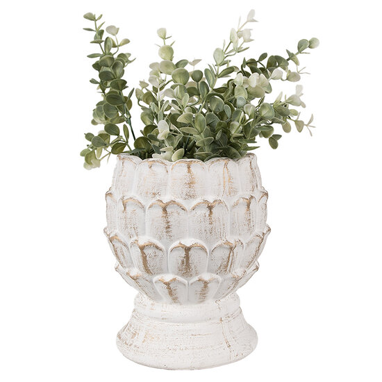 Clayre & Eef | Bloempot Wit ø 15x18 cm | 6TE0510M