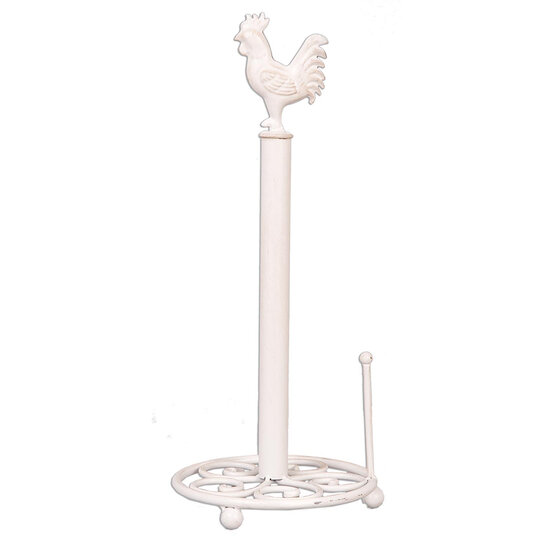 Clayre & Eef | Keukenrolhouder Haan Wit ø 18x43 cm | 6Y0518W