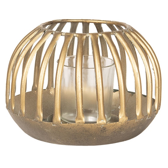 Clayre & Eef | Windlicht Goudkleurig ø 15x10 cm | 6Y3356